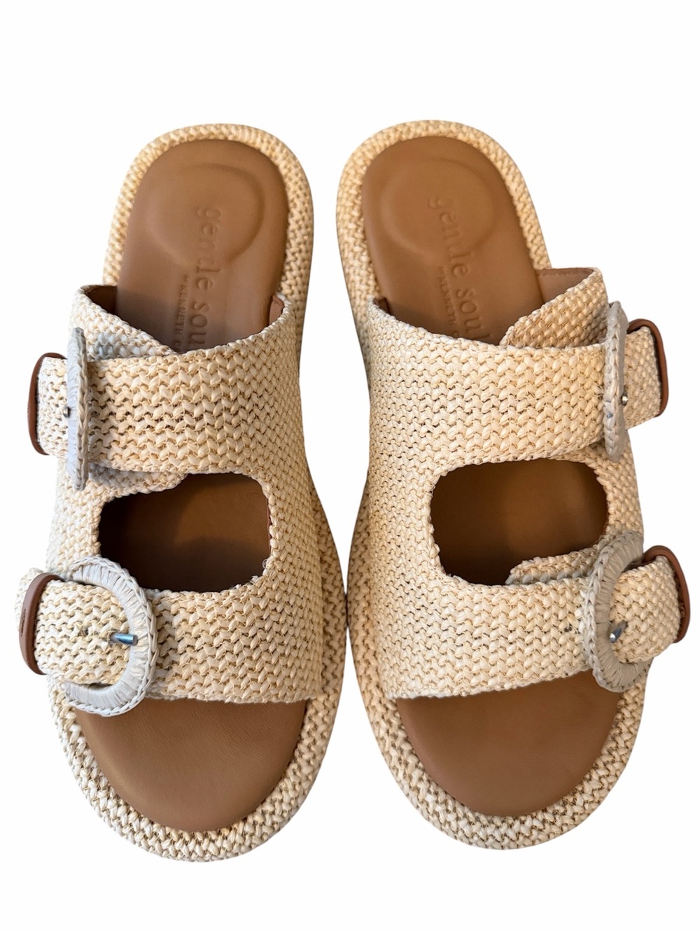 Kennith Cole Gentle Souls Theresa Platform Woven Raffia Sandals. Size 8 - Picture 2 of 9